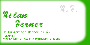 milan herner business card
